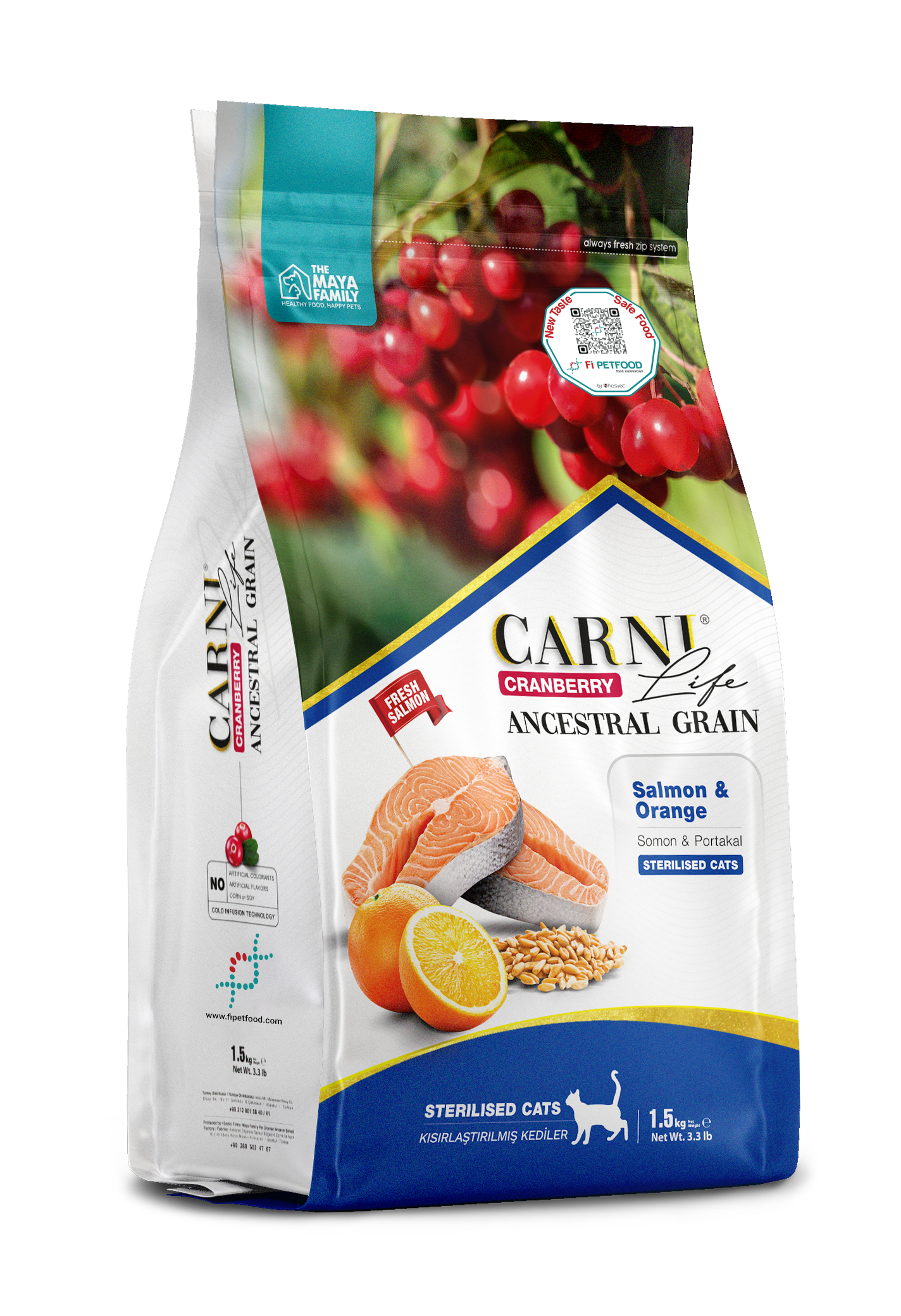 CARNI LIFE CRANBERRY ANCESTRAL GRAIN CAT SALMON & ORANGE STERILISED